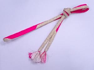 リサイクル　和装小物　帯締め　金糸　フォーマル　正絹　手組　角組